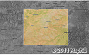 Satellite 3D Map of Haskell County, darken, desaturated
