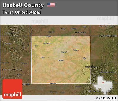 Satellite 3D Map of Haskell County, darken