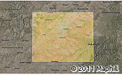 Satellite 3D Map of Haskell County, darken, semi-desaturated