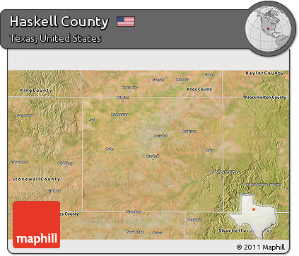 Satellite 3D Map of Haskell County