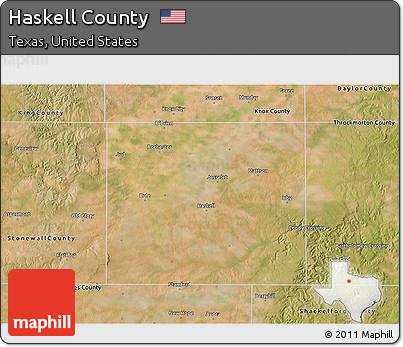 Satellite 3D Map of Haskell County