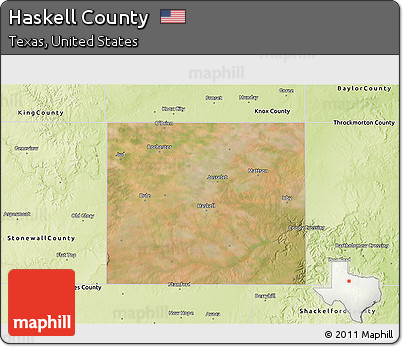 Satellite 3D Map of Haskell County, physical outside