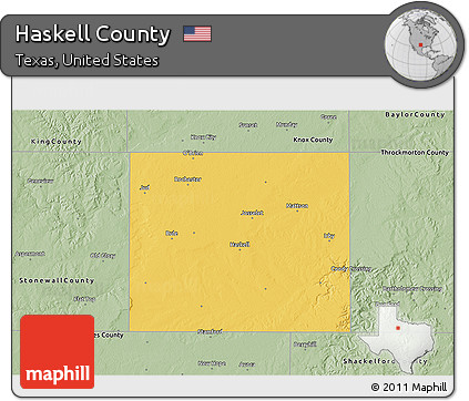 Savanna Style 3D Map of Haskell County