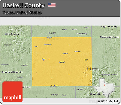 Savanna Style 3D Map of Haskell County