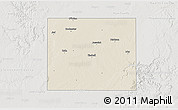 Shaded Relief 3D Map of Haskell County, lighten, semi-desaturated