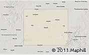 Shaded Relief 3D Map of Haskell County, semi-desaturated