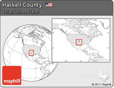 Blank Location Map of Haskell County, highlighted country, within the entire country