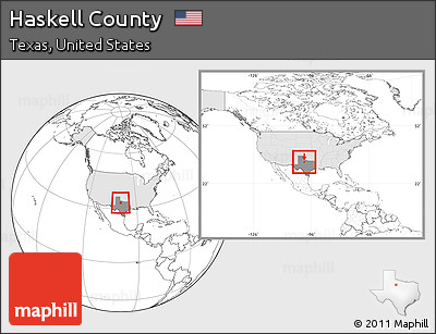 Blank Location Map of Haskell County, highlighted country, highlighted parent region, within the entire country