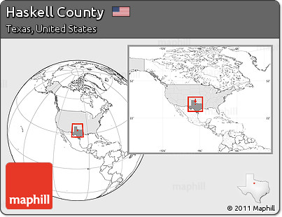 Blank Location Map of Haskell County, highlighted country, highlighted parent region, within the entire country