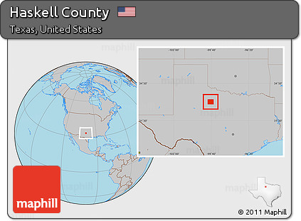 Gray Location Map of Haskell County