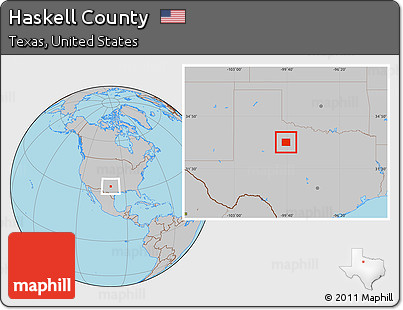 Gray Location Map of Haskell County