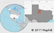 Gray Location Map of Haskell County, highlighted country, highlighted parent region