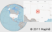 Gray Location Map of Haskell County, highlighted country, hill shading