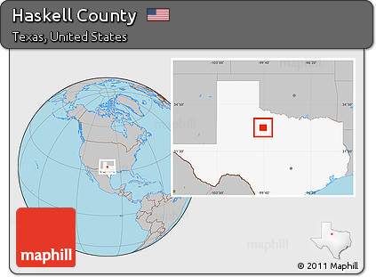 Gray Location Map of Haskell County, highlighted parent region