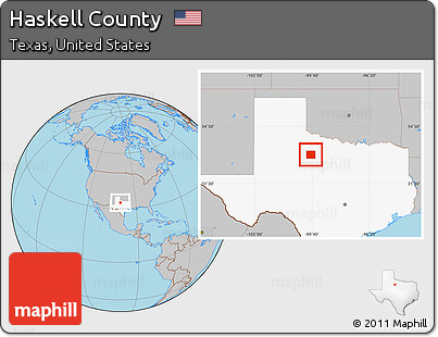 Gray Location Map of Haskell County, highlighted parent region