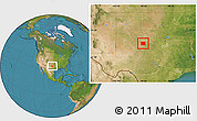 Satellite Location Map of Haskell County