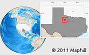 Shaded Relief Location Map of Haskell County, highlighted country, highlighted parent region