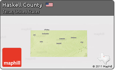 Physical Panoramic Map of Haskell County, cropped outside
