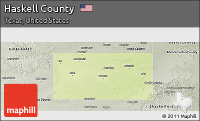 Physical Panoramic Map of Haskell County, semi-desaturated