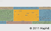 Political Panoramic Map of Haskell County, semi-desaturated