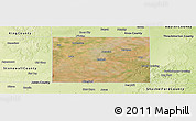 Satellite Panoramic Map of Haskell County, physical outside
