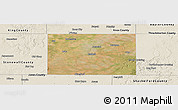 Satellite Panoramic Map of Haskell County, shaded relief outside