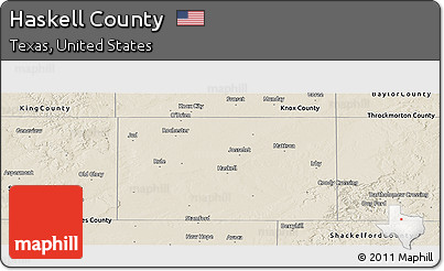 Shaded Relief Panoramic Map of Haskell County
