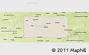 Shaded Relief Panoramic Map of Haskell County, physical outside