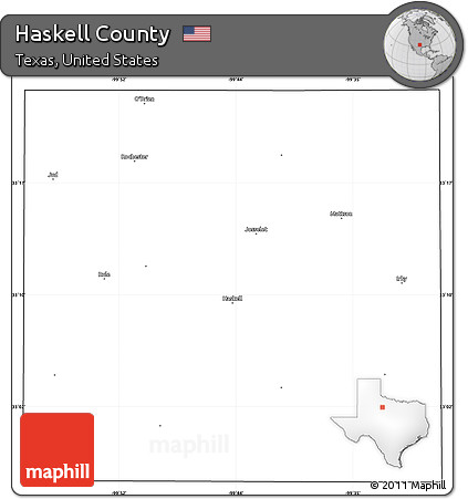 Blank Simple Map of Haskell County, cropped outside