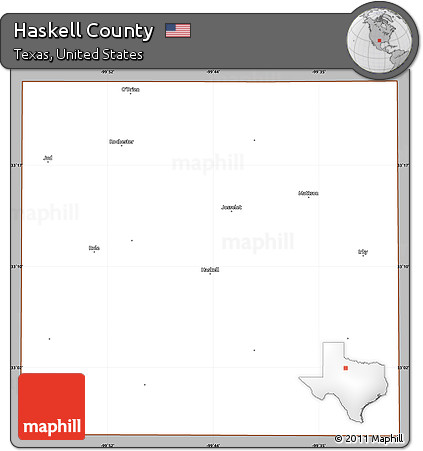 Gray Simple Map of Haskell County, cropped outside