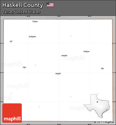 Gray Simple Map of Haskell County, cropped outside