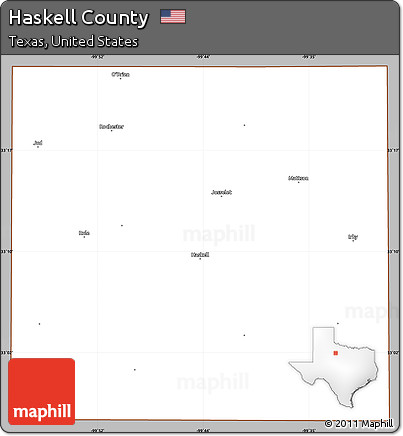 Gray Simple Map of Haskell County, cropped outside