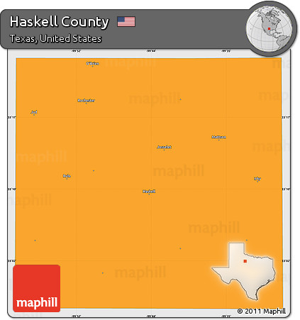 Political Simple Map of Haskell County, single color outside