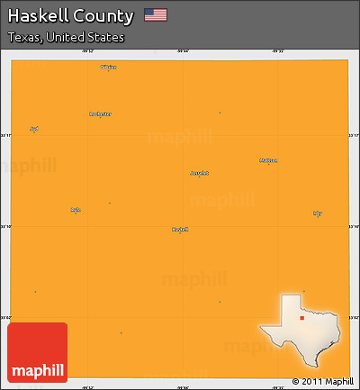 Political Simple Map of Haskell County, single color outside