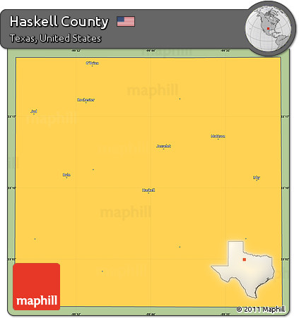 Savanna Style Simple Map of Haskell County, cropped outside