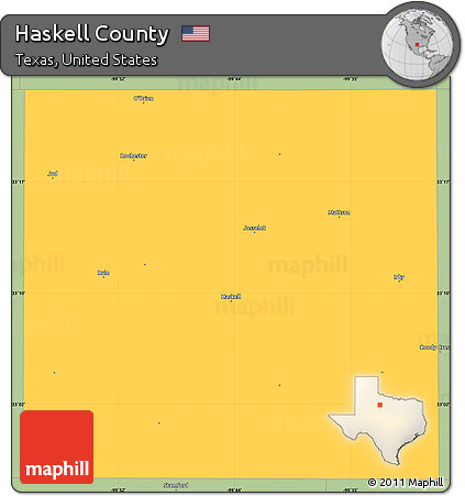 Savanna Style Simple Map of Haskell County