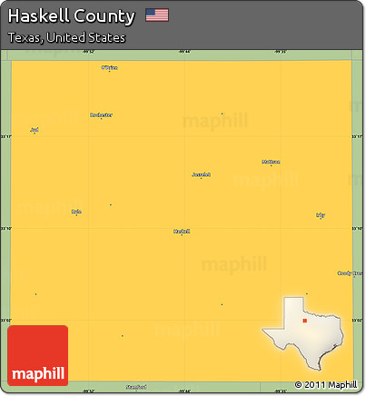 Savanna Style Simple Map of Haskell County