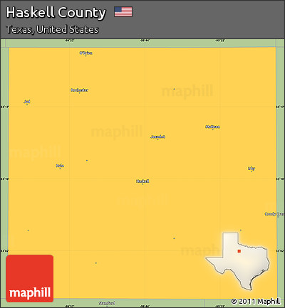 Savanna Style Simple Map of Haskell County