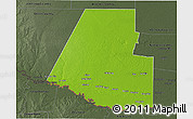 Physical 3D Map of Hidalgo County, darken, semi-desaturated