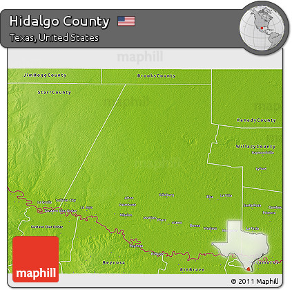 Physical 3D Map of Hidalgo County