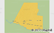 Savanna Style 3D Map of Hidalgo County, single color outside