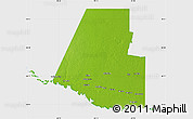Physical Map of Hidalgo County, single color outside