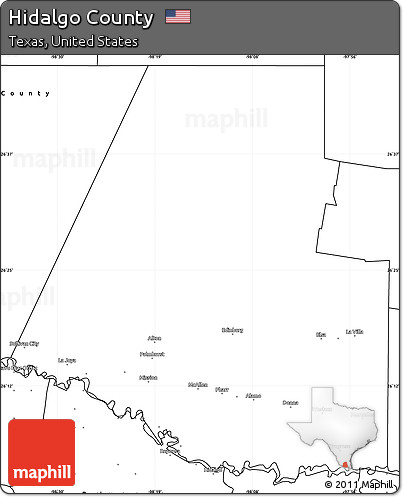 Blank Simple Map of Hidalgo County