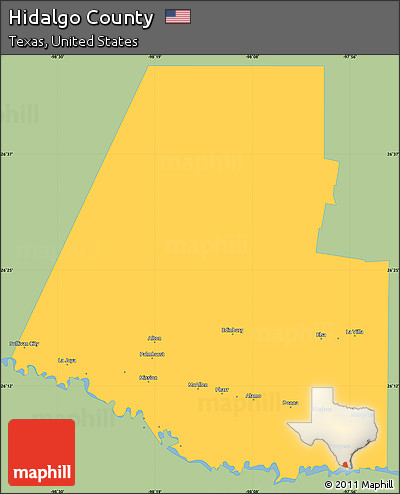 Savanna Style Simple Map of Hidalgo County, single color outside
