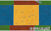 Political 3D Map of Howard County, darken