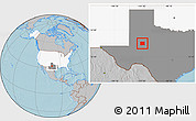 Gray Location Map of Howard County, highlighted country, highlighted parent region, hill shading