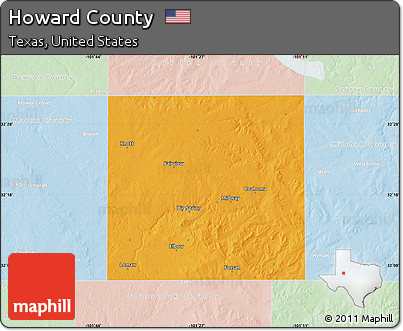 Political Map of Howard County, lighten