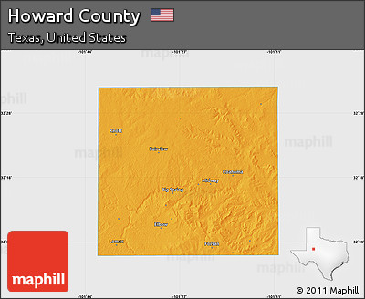 Political Map of Howard County, single color outside