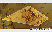 Physical 3D Map of Jeff Davis County, darken
