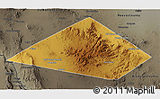 Physical 3D Map of Jeff Davis County, darken, semi-desaturated